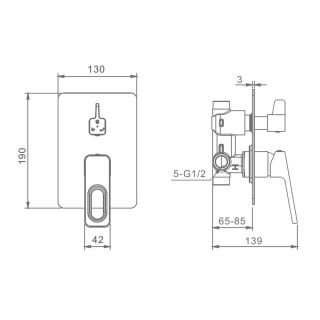 Смеситель для душа Raglo R51.273 хром